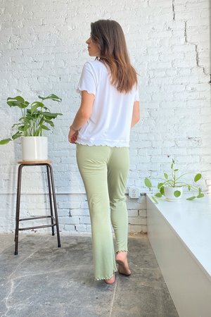 Lisa Says Gah Bec Bell Bottom Pant - Sage Lisa Says Gah Bec Bell Bottom Pant - Sage