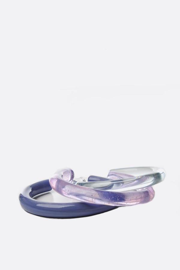 Keane Transparent Glass Cuff - Purple Keane Transparent Glass Cuff - Purple
