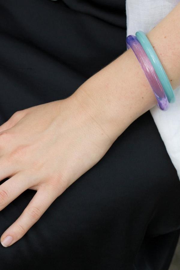 Keane Transparent Glass Cuff - Purple Keane Transparent Glass Cuff - Purple