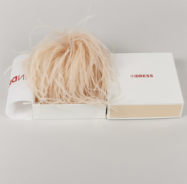 INDRESS Annapurna Ostrich Feather Brooch Hairpiece - Nude | Garmentory