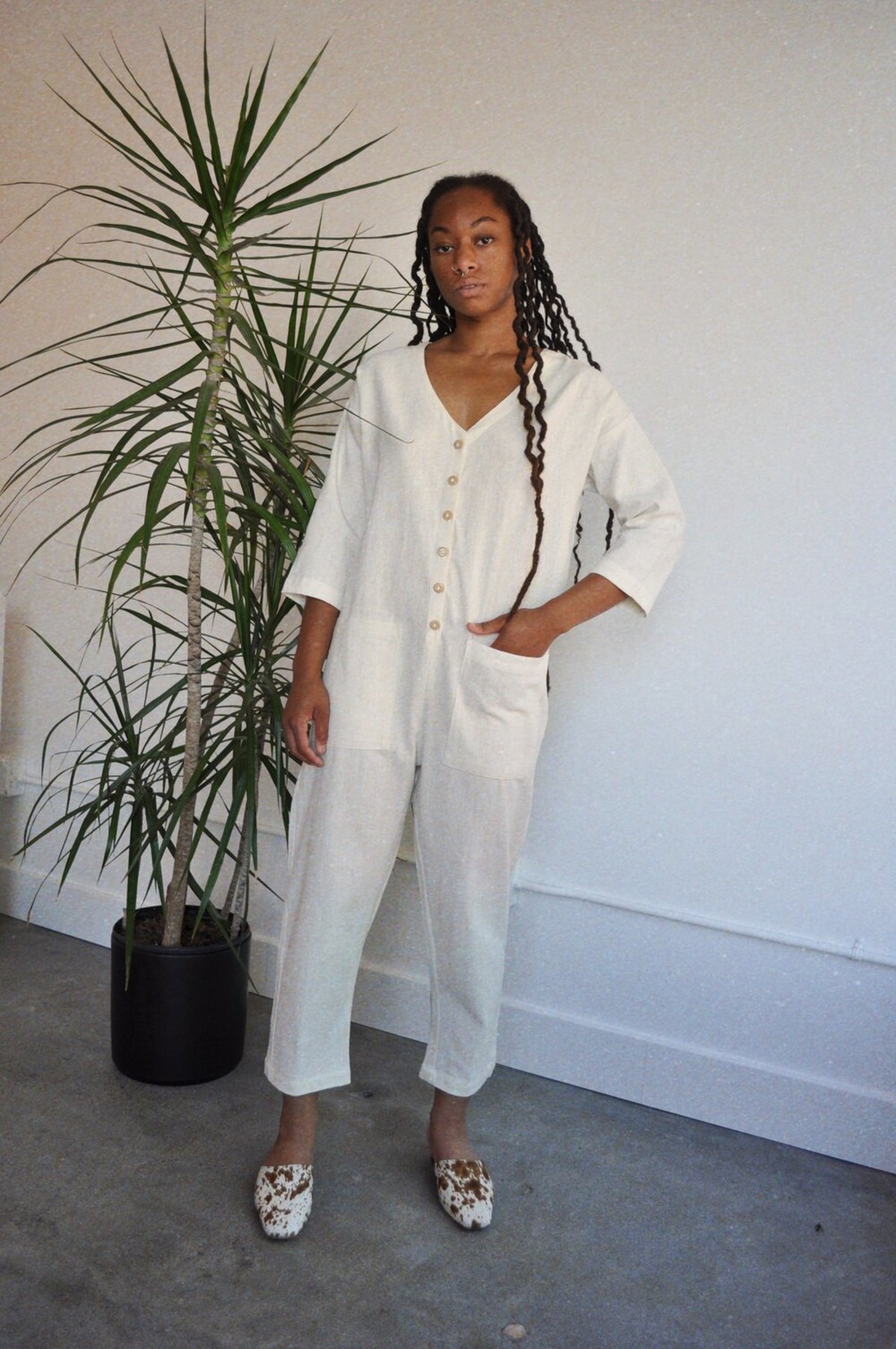Happy French Gang Jumpsuit - Ivory - Image 1 of 4