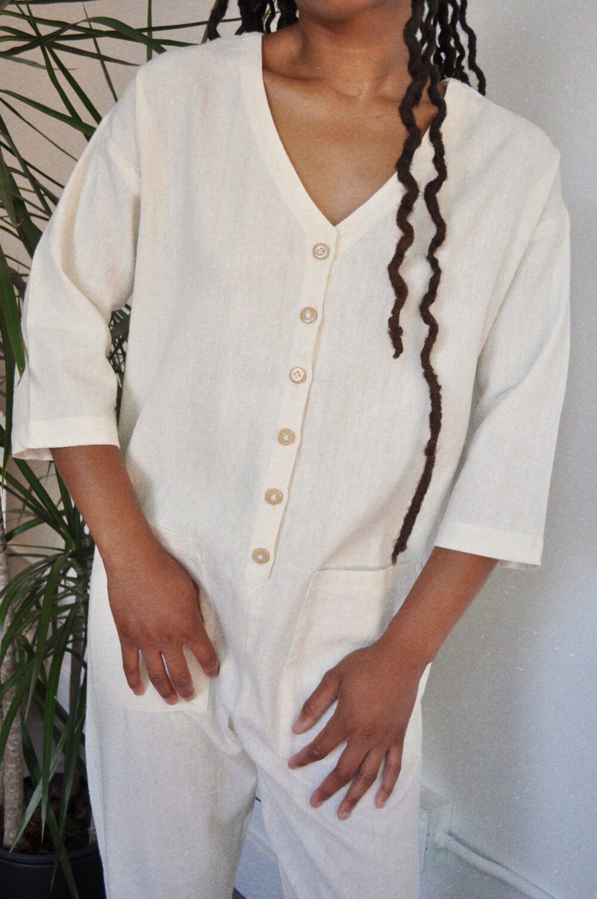 Happy French Gang Jumpsuit - Ivory - Image 2 of 4