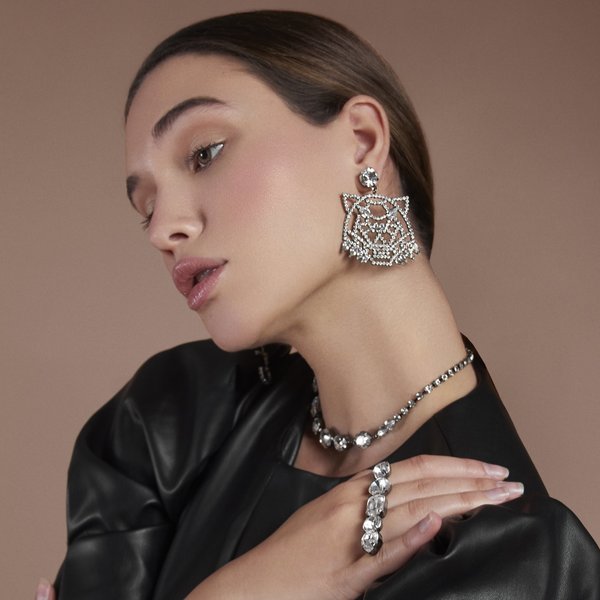Joomi Lim Wild Tiger Crystal Earrings - Hematite/Crystal Joomi Lim Wild Tiger Crystal Earrings - Hematite/Crystal