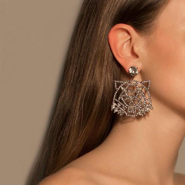 Joomi Lim Wild Tiger Crystal Earrings - Hematite/Crystal Joomi Lim Wild Tiger Crystal Earrings - Hematite/Crystal