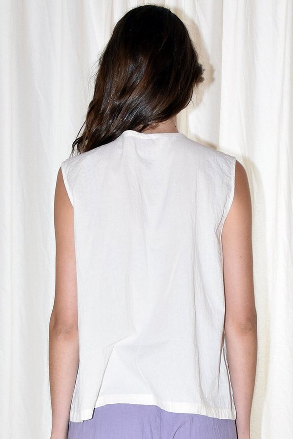 Uzi NYC UZI Placket Top - Cream Uzi NYC UZI Placket Top - Cream