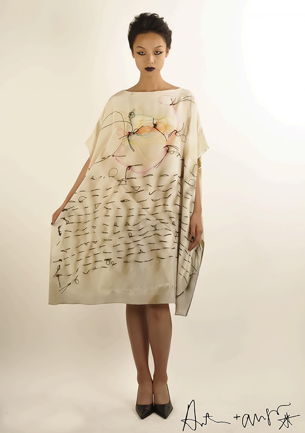 トップス ANTONI&ALISON ANTONI + ALISON BLACK STITCH DRESS | Garmentory