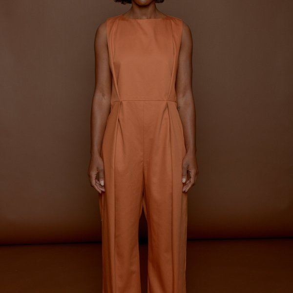 Wolcott : Takemoto BUSHI JUMPSUIT - ORANGE COTTON TWILL