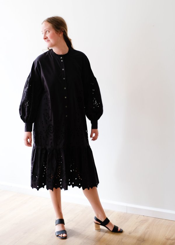 Sea NY Fern Puff Sleeve Shirt Dress 