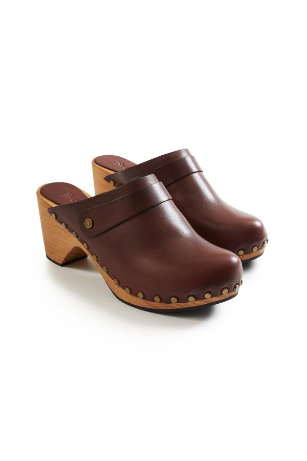 Lisa B. high heel leather clogs - acorn Lisa B. high heel leather clogs - acorn