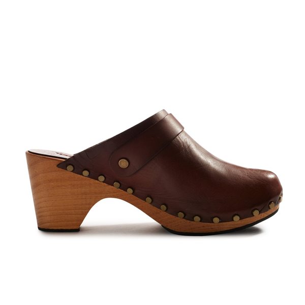 Lisa B. high heel leather clogs - acorn Lisa B. high heel leather clogs - acorn