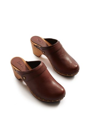 Lisa B. high heel leather clogs - acorn Lisa B. high heel leather clogs - acorn
