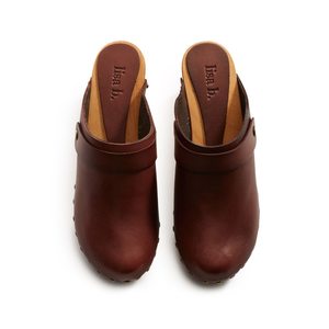 Lisa B. high heel leather clogs - acorn Lisa B. high heel leather clogs - acorn