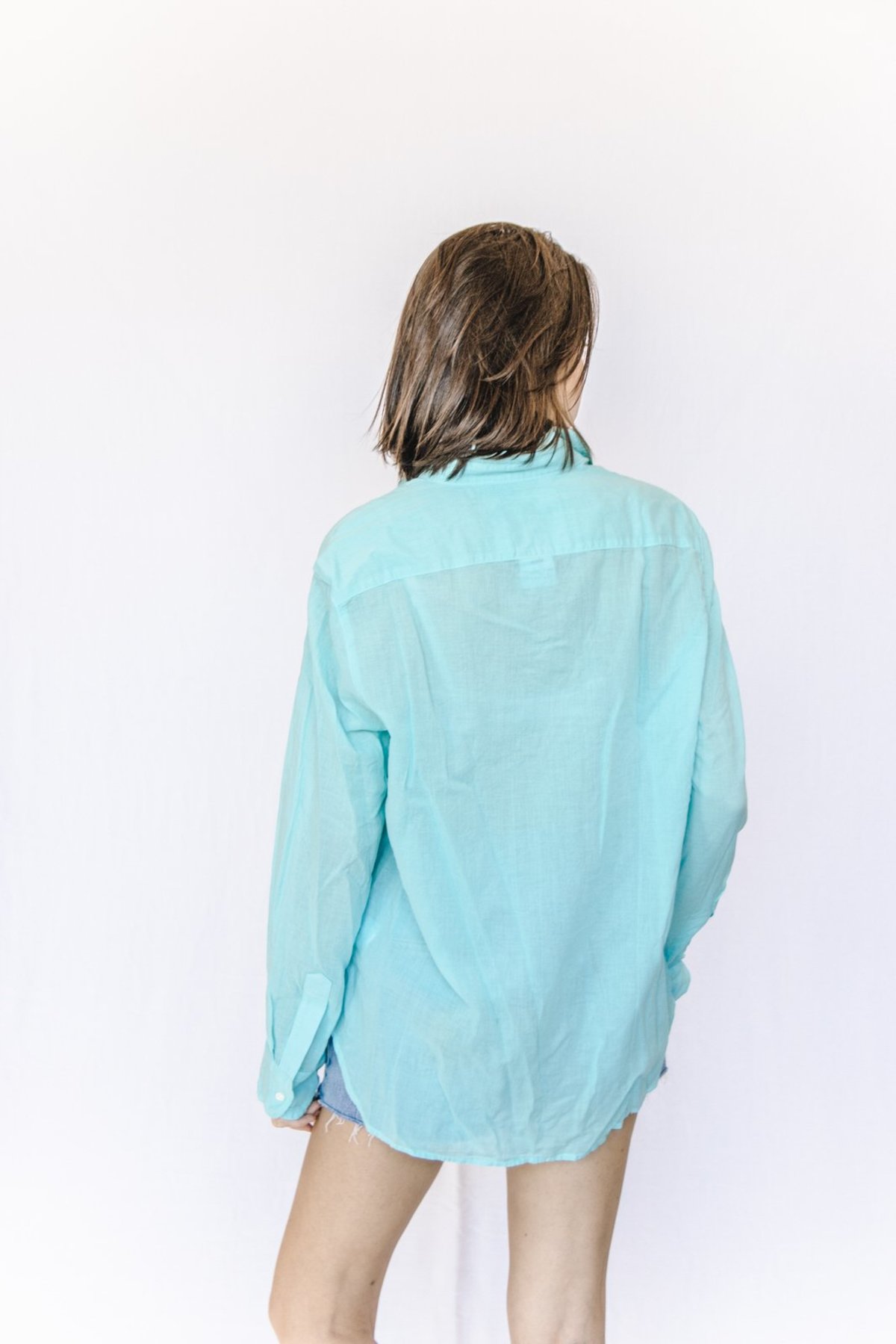 Frank and Eileen Cotton Voile Button Down - Turquoise Color 