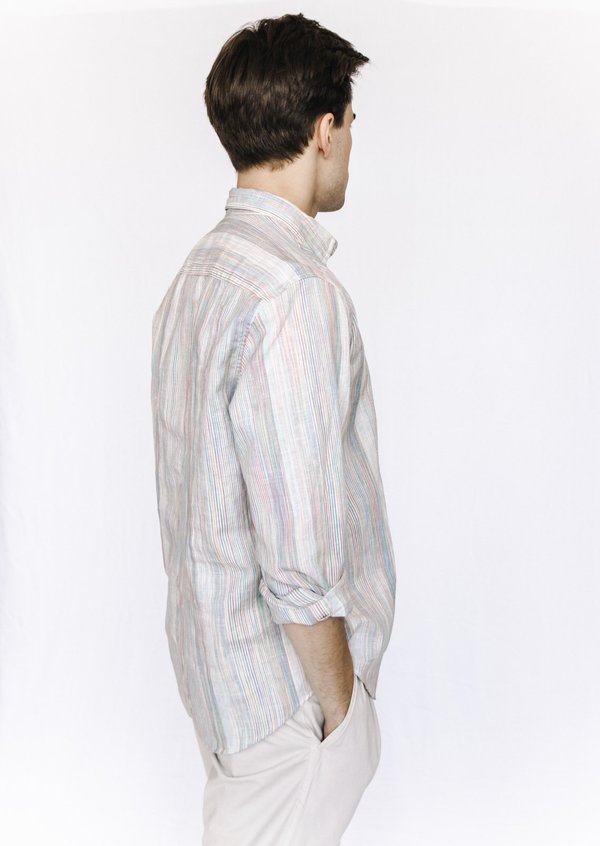 Frank and Eileen Linen Button Down - Multicolored Stripe Frank and Eileen Linen Button Down - Multicolored Stripe