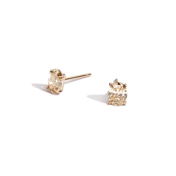 Shahla Karimi Champagne Oval Earrings - 14k gold Shahla Karimi Champagne Oval Earrings - 14k gold