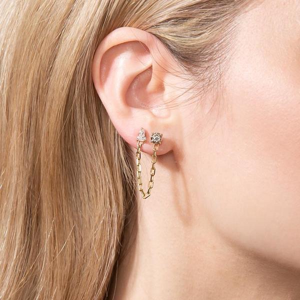 Shahla Karimi Champagne Round Earrings - 14k gold Shahla Karimi Champagne Round Earrings - 14k gold
