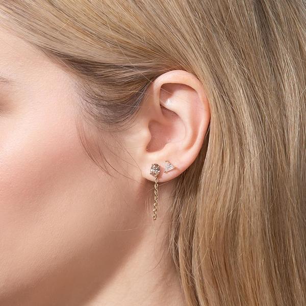Shahla Karimi Triangle Diamond Earrings - 14k Yellow Gold Shahla Karimi Triangle Diamond Earrings - 14k Yellow Gold