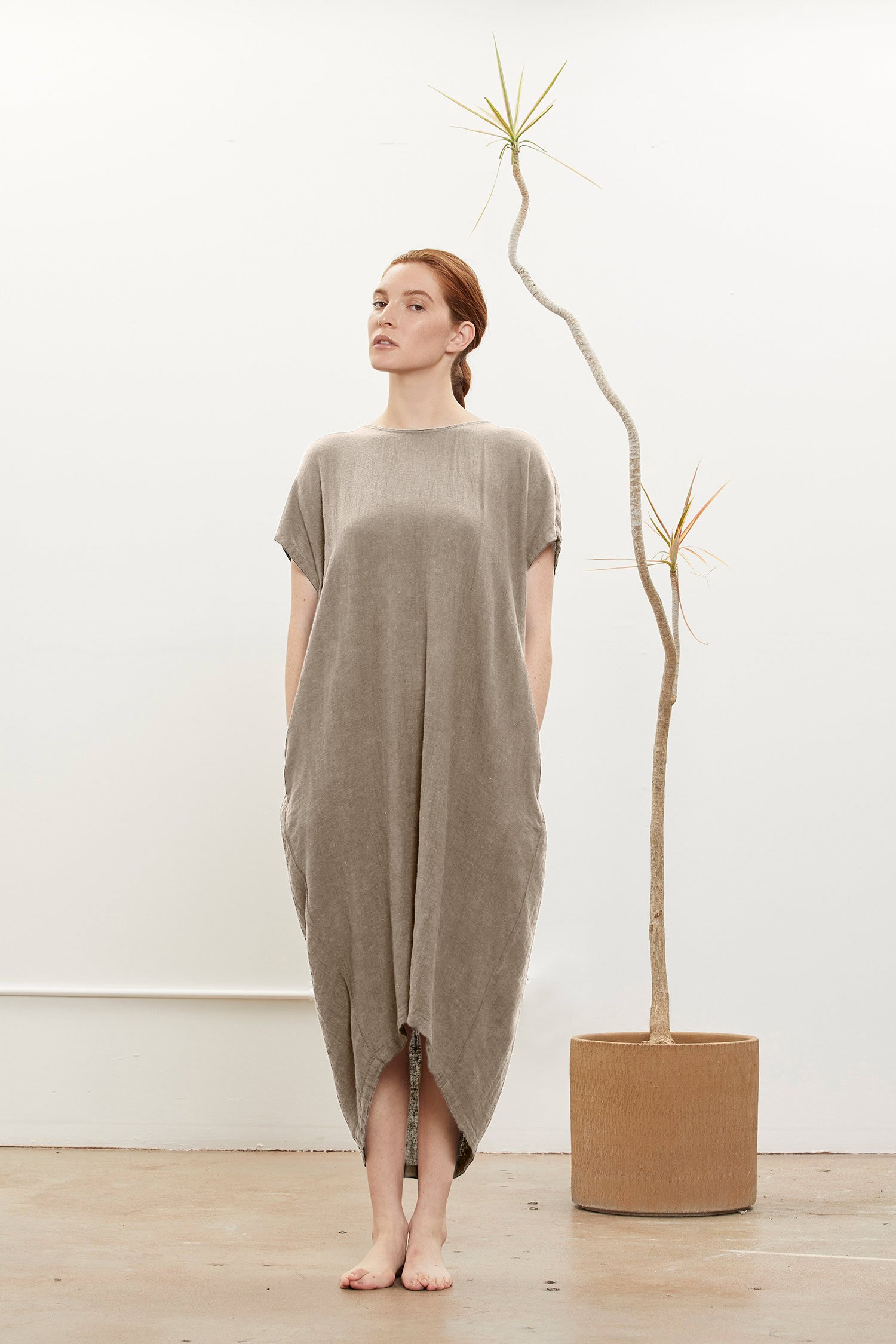 sheer tweed cocoon dress