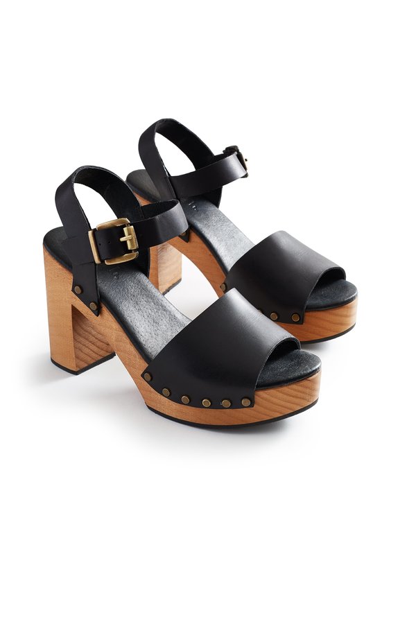 Lisa B. Platform Leather Clogs - Black Lisa B. Platform Leather Clogs - Black
