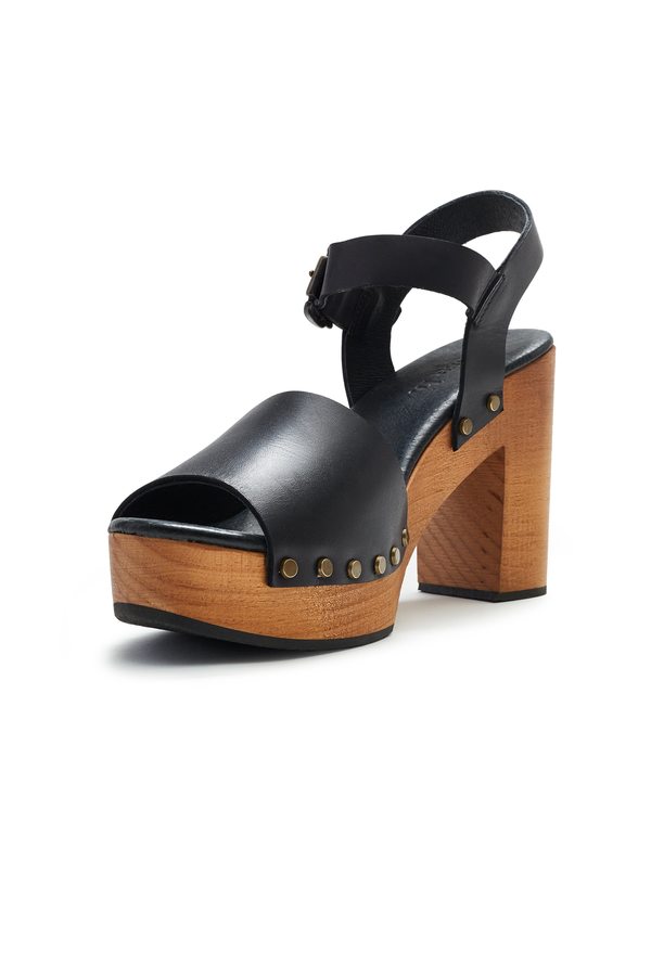 Lisa B. Platform Leather Clogs - Black Lisa B. Platform Leather Clogs - Black