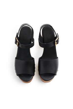 Lisa B. Platform Leather Clogs - Black Lisa B. Platform Leather Clogs - Black
