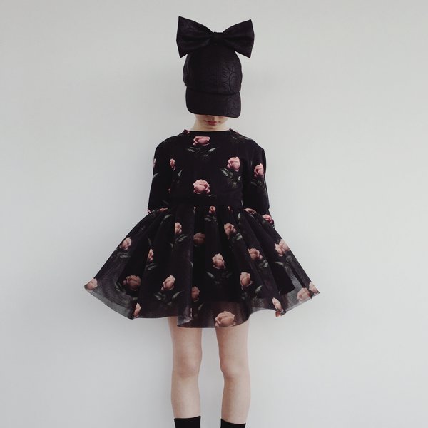 Kids Caroline Bosmans Rose Mini Skirt - Black Kids Caroline Bosmans Rose Mini Skirt - Black