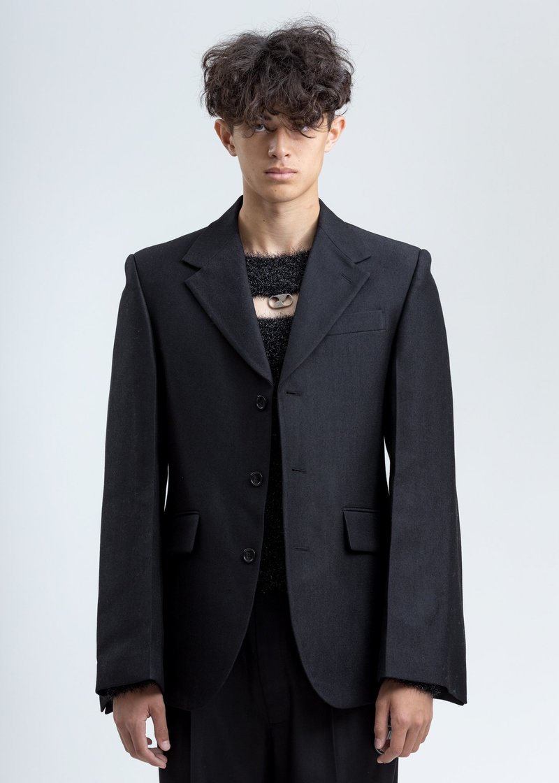 we11done Back Logo Blazer - Black | Garmentory