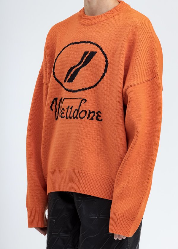 WE11DONE Jacquard Sweater - Orange | Garmentory