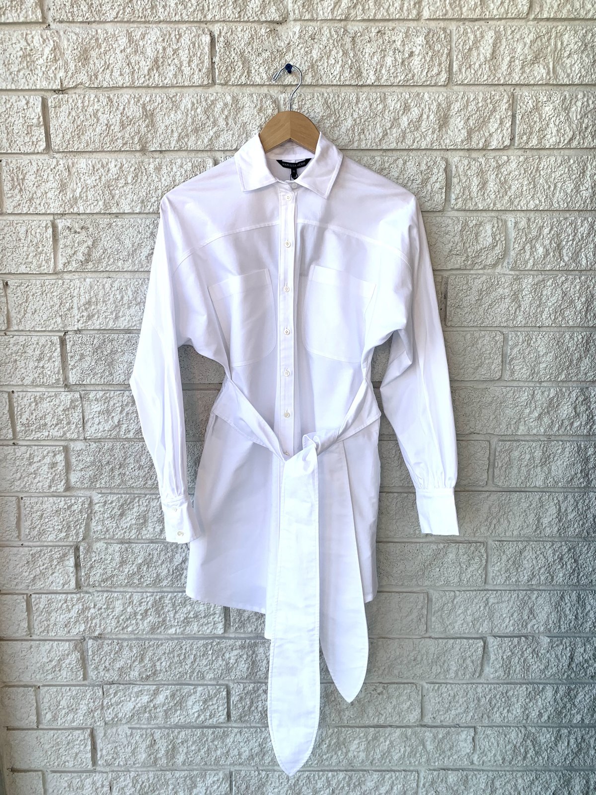 marissa webb shirt dress Brett Cotton U-Back Midi Dress in Latte