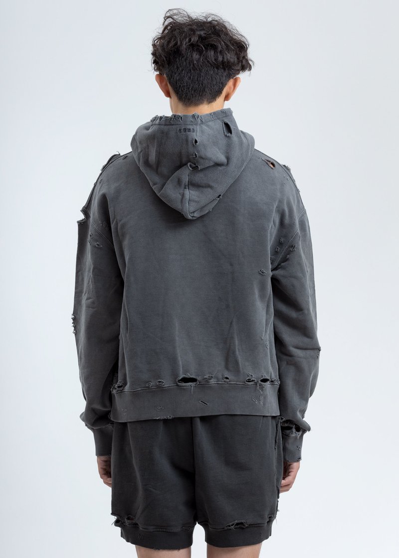 C2H4 Agitator Distressed Hoodie - Grey | Garmentory