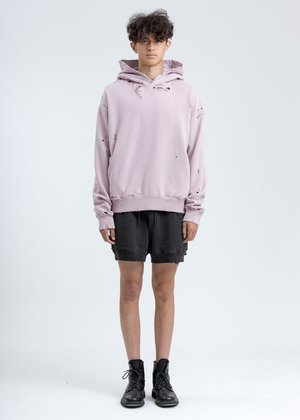 C2H4 Agitator Distressed Hoodie - Pink C2H4 Agitator Distressed Hoodie - Pink