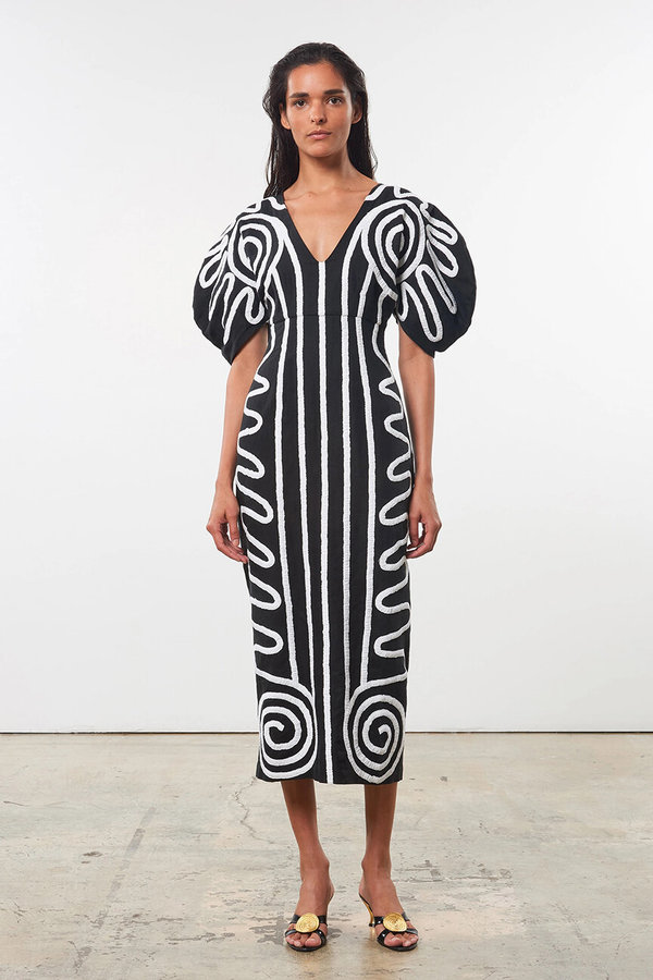 mara hoffman black and white dress Mara Hoffman Melia Dress - Black