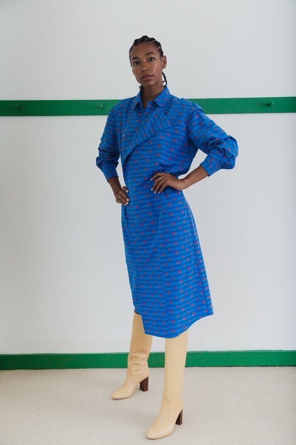 Caron Callahan Ava Shirt Dress - Blue Caron Callahan Ava Shirt Dress - Blue