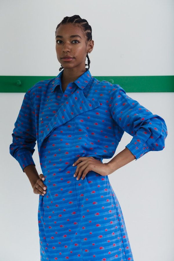 Caron Callahan Ava Shirt Dress - Blue Caron Callahan Ava Shirt Dress - Blue