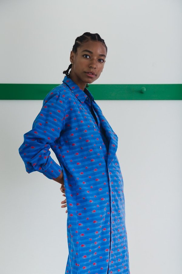 Caron Callahan Ava Shirt Dress - Blue Caron Callahan Ava Shirt Dress - Blue