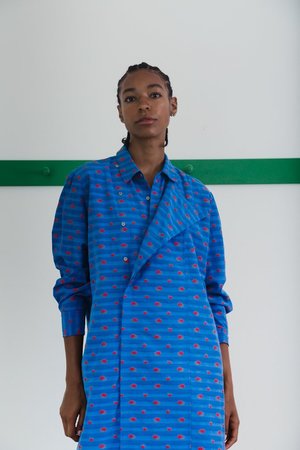 Caron Callahan Ava Shirt Dress - Blue Caron Callahan Ava Shirt Dress - Blue