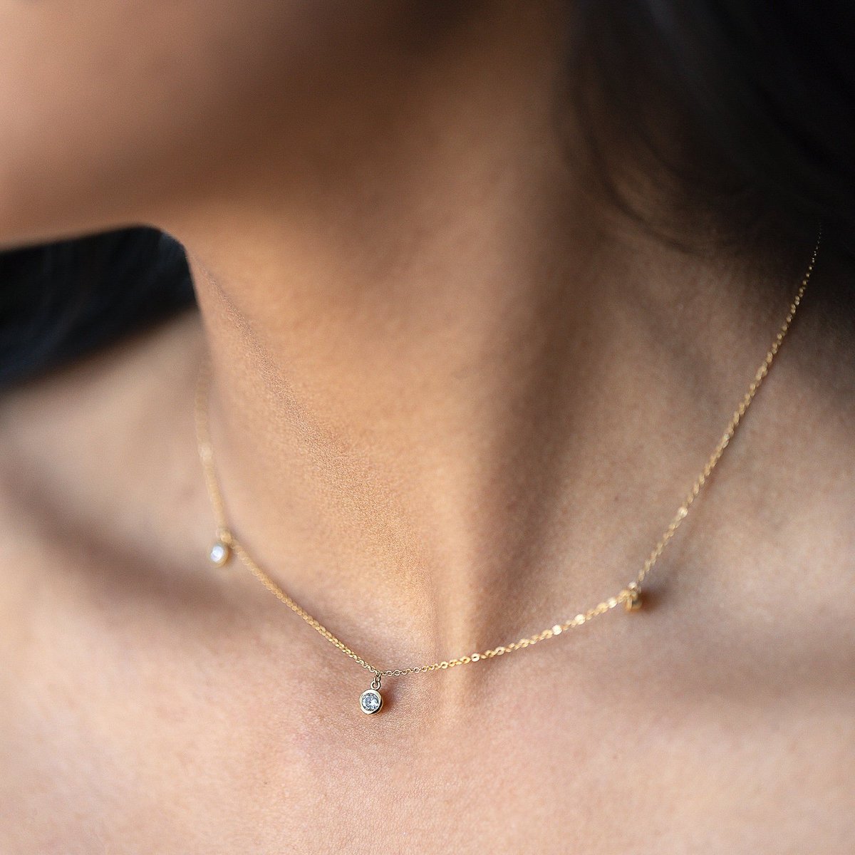 Thatch Tori Choker w/ Clear Stones - 14k Gold - Image 2 of 2