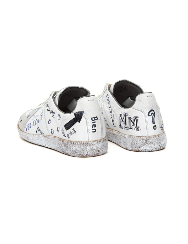 Maison Margiela Leather Replica Sneakers - Graffiti | Garmentory