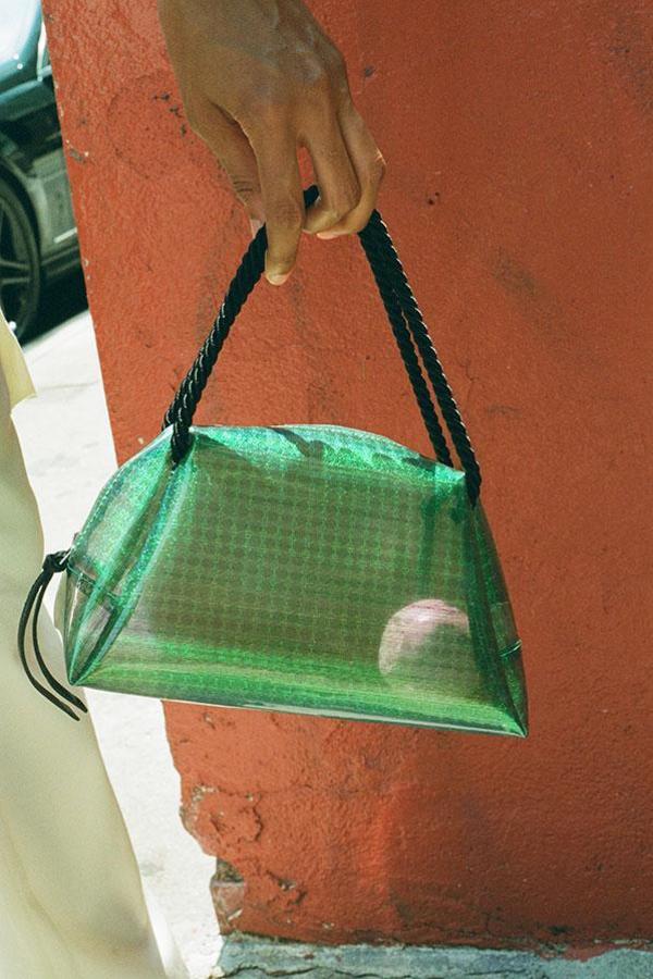 Maryam Nassir Zadeh Palm Sun Purse - Iridescent Green