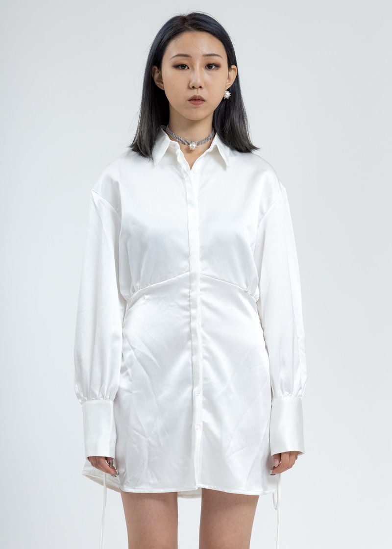 danielle guizio ruched shirt dress Danielle Guizio Ruched Shirt Dress in White, RRP