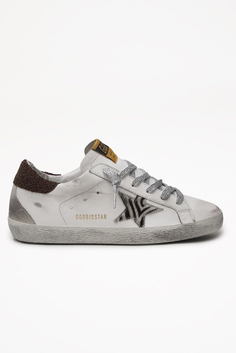 スニーカー Golden  Super-Star Leather Upper Suede Toe Zebra Horsy Golden Goose Super-star Leather Upper Suede Toe Zebra Horsy