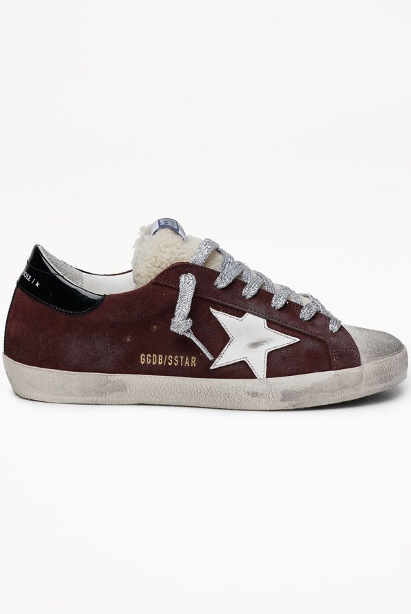 Golden Goose Superstar Suede Upper Leather Star Shearling Tongue