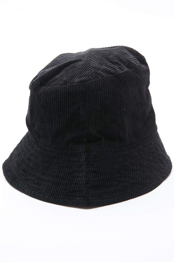 black cotton bucket hat