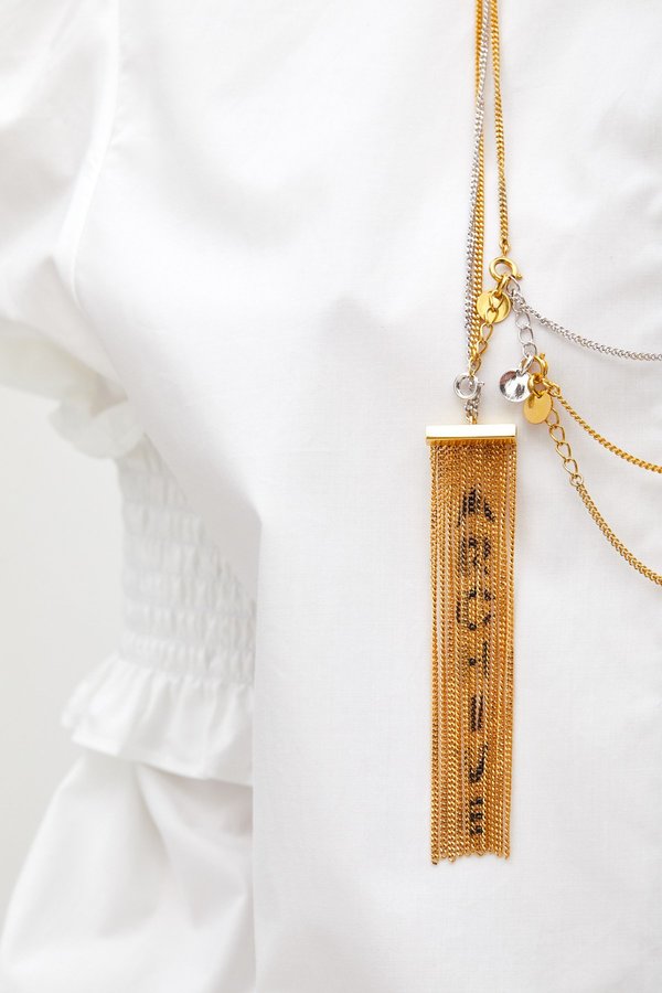 【関税＆送料込み】Mm6 Maison Margiela Collana Con Placca L MM6 MAISON MARGIELA - LOGO PLAQUE NECKLACE - Eleonora Bonucci