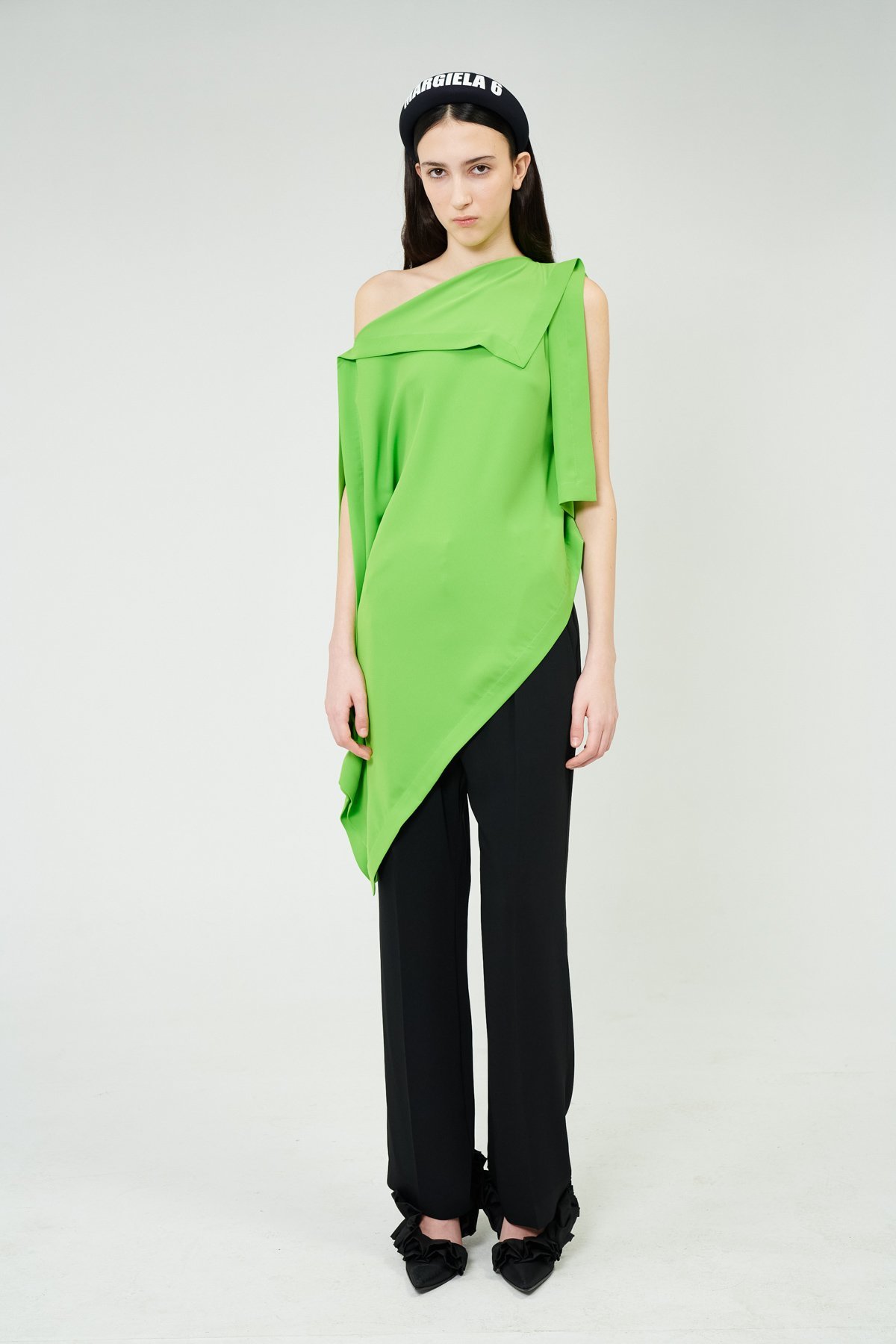 MM6 Maison Margiela Asymmetric Drape Top - Green | Garmentory