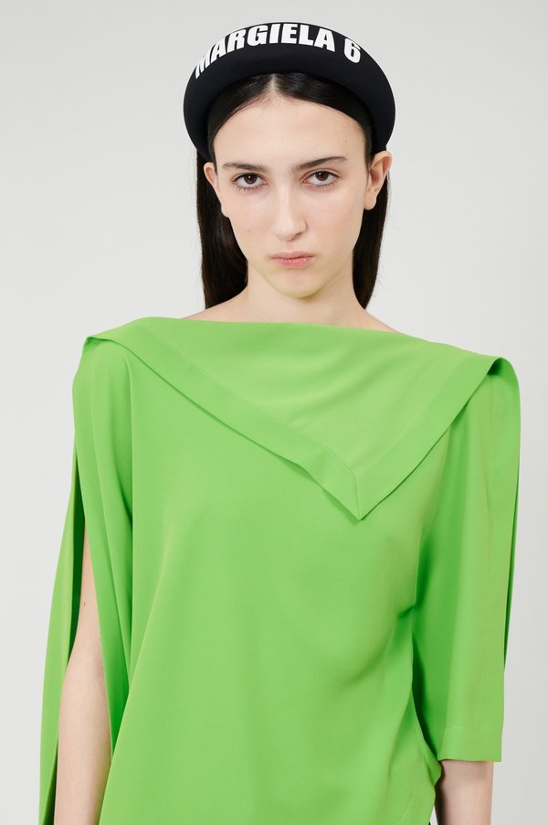 MM6 Maison Margiela Asymmetric Drape Top - Green | Garmentory
