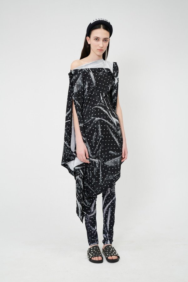 ワンピース Mm6 Maison Margiela Chemisier Dress With Print Maison Margiela MM6 All Over Printed Lettering Modular Maxi