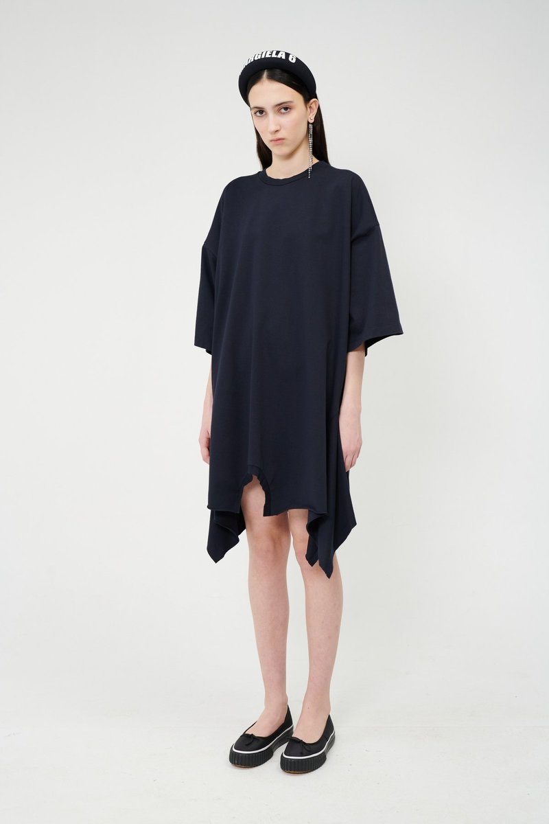 MM6 Maison Margiela Asymmetric T-shirt Dress - Navy Blue