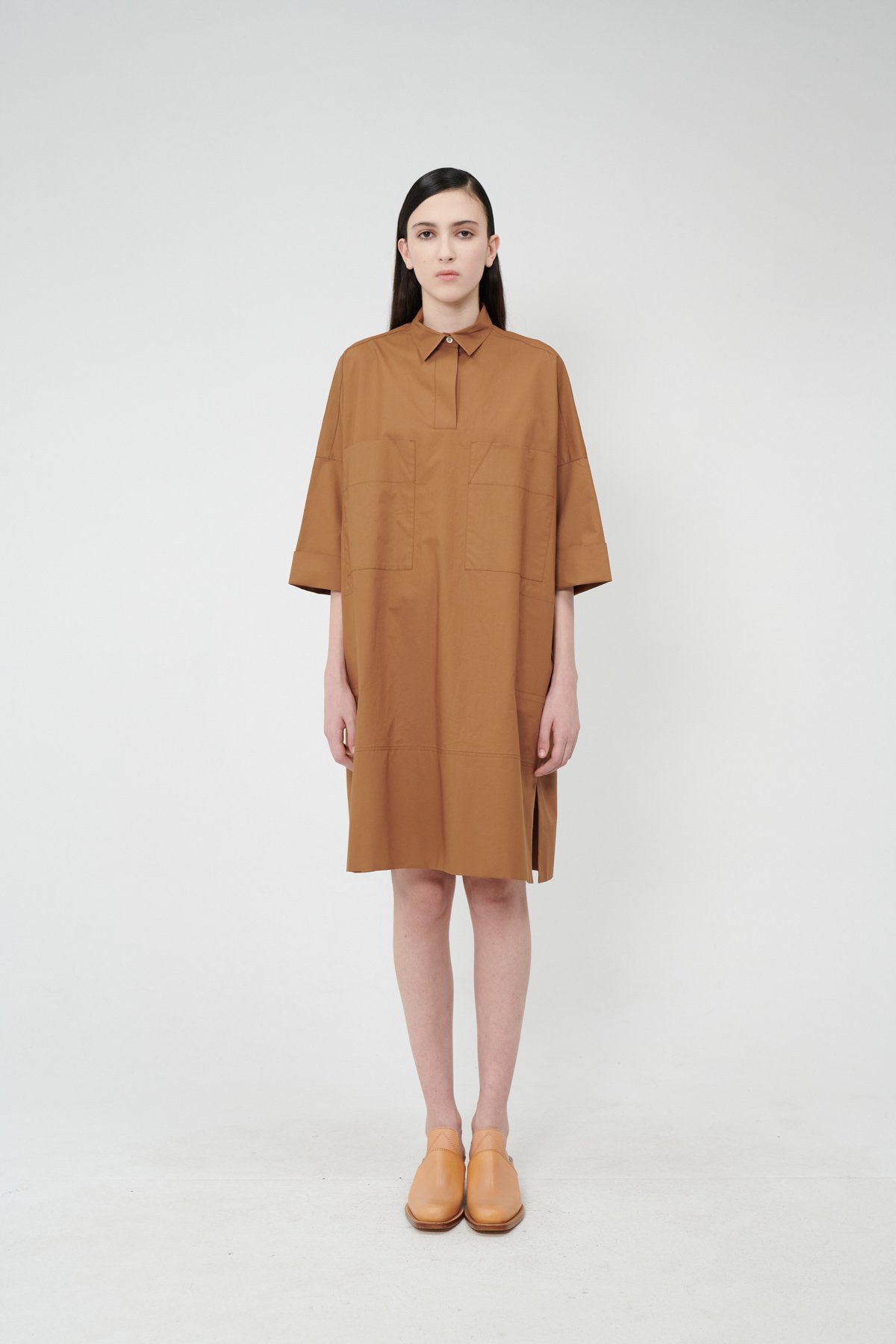 SHIRT MILAN OVERSIZED SHIRT DRESS - TAN BROWN | Garmentory SHIRT MILAN OVERSIZED SHIRT DRESS - TAN BROWN | Garmentory