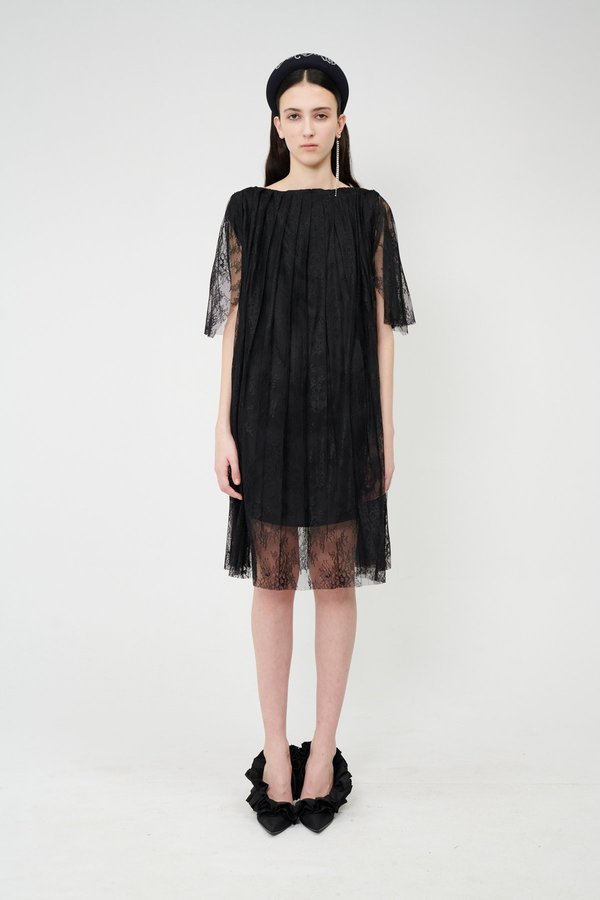 chinese dress ladies Maison Margiela: Women's Sheer Tea Dress (Black)